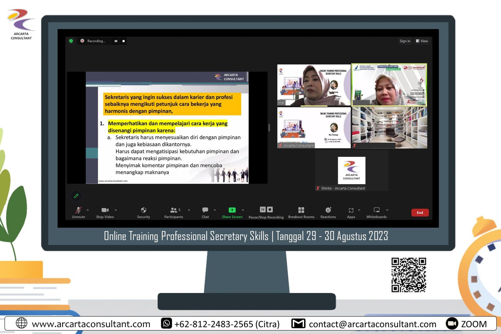 TRAINING PROFESSIONAL SECRETARY SKILLS Informasi Training Online